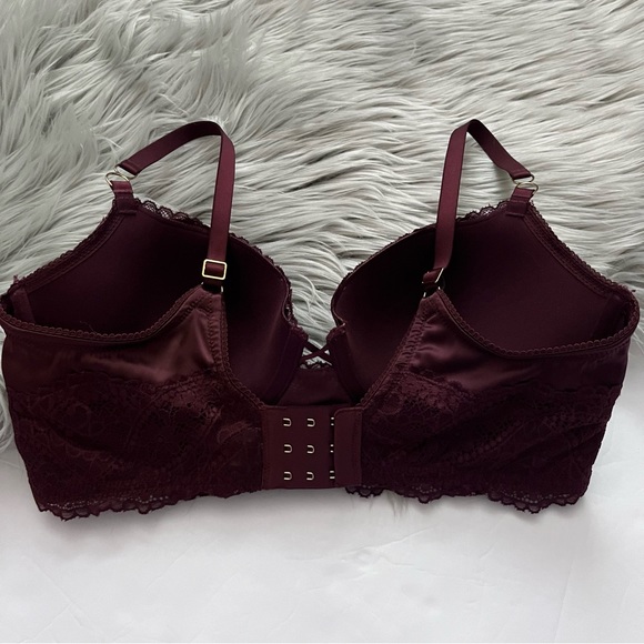 Aerie Burgundy Lace Balconette Bra 34D - Picture 3 of 7